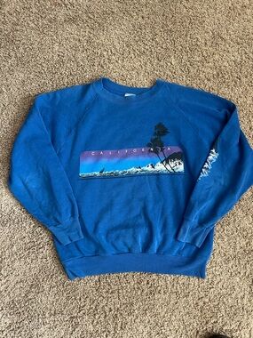 Vintage Blue 'California' Graphic Crewneck